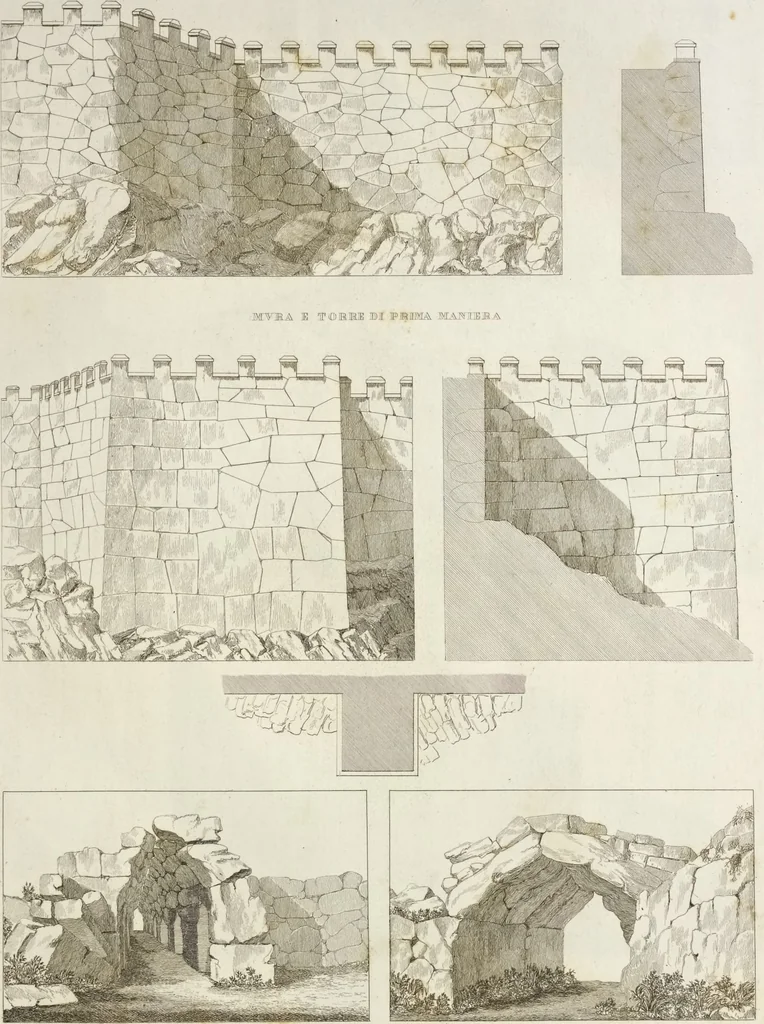 An illustration from L'architettura antica descritta e dimostrata coi monumenti ... : opera divisa in tre sezioni risguardanti la storia, la teorica, e le pratiche dell' architettura egiziana, greca e romana, 1830, leaf 20