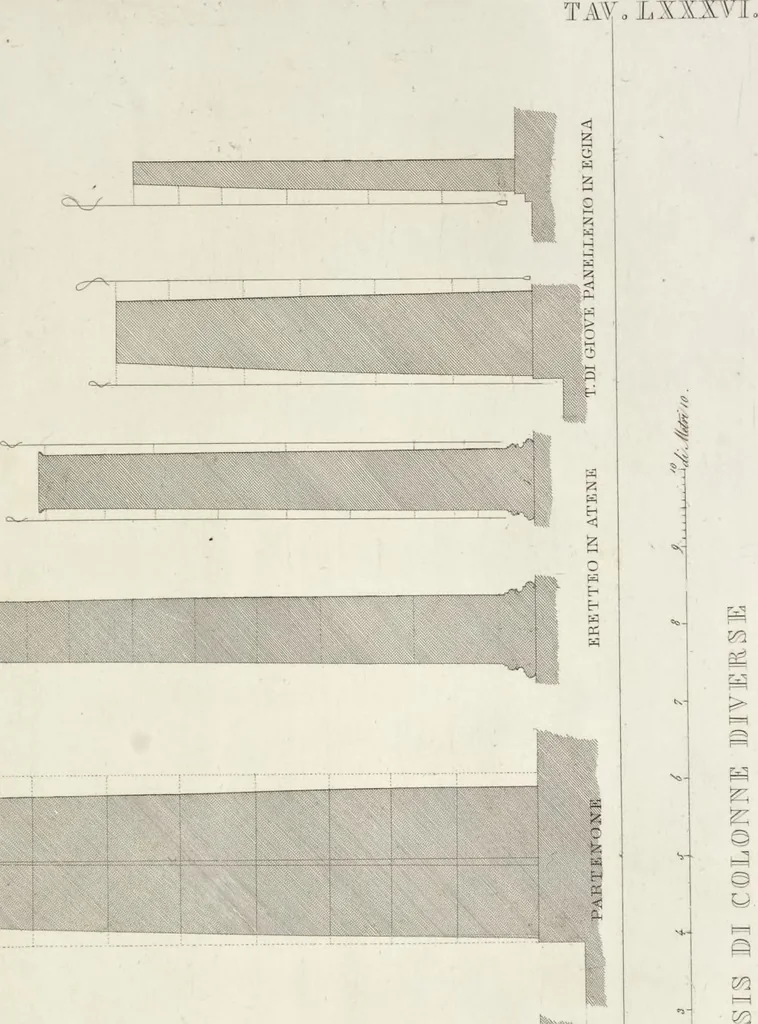 An illustration from L'architettura antica descritta e dimostrata coi monumenti ... : opera divisa in tre sezioni risguardanti la storia, la teorica, e le pratiche dell' architettura egiziana, greca e romana, 1830, leaf 202