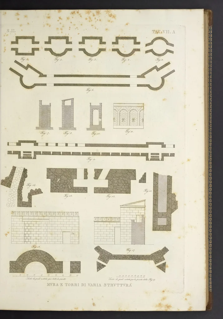 An illustration from L'architettura antica descritta e dimostrata coi monumenti ... : opera divisa in tre sezioni risguardanti la storia, la teorica, e le pratiche dell' architettura egiziana, greca e romana, 1830, leaf 24