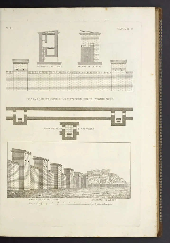An illustration from L'architettura antica descritta e dimostrata coi monumenti ... : opera divisa in tre sezioni risguardanti la storia, la teorica, e le pratiche dell' architettura egiziana, greca e romana, 1830, leaf 26