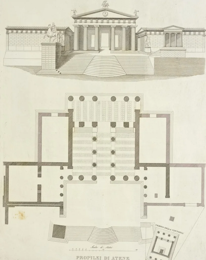 An illustration from L'architettura antica descritta e dimostrata coi monumenti ... : opera divisa in tre sezioni risguardanti la storia, la teorica, e le pratiche dell' architettura egiziana, greca e romana, 1830, leaf 264