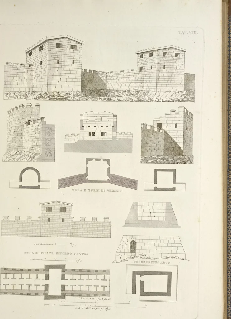 An illustration from L'architettura antica descritta e dimostrata coi monumenti ... : opera divisa in tre sezioni risguardanti la storia, la teorica, e le pratiche dell' architettura egiziana, greca e romana, 1830, leaf 28