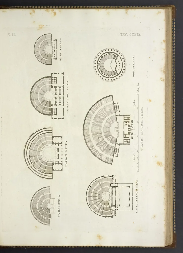 An illustration from L'architettura antica descritta e dimostrata coi monumenti ... : opera divisa in tre sezioni risguardanti la storia, la teorica, e le pratiche dell' architettura egiziana, greca e romana, 1830, leaf 288