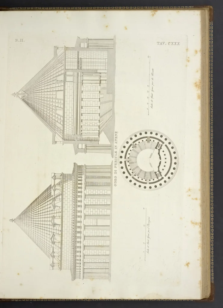 An illustration from L'architettura antica descritta e dimostrata coi monumenti ... : opera divisa in tre sezioni risguardanti la storia, la teorica, e le pratiche dell' architettura egiziana, greca e romana, 1830, leaf 290