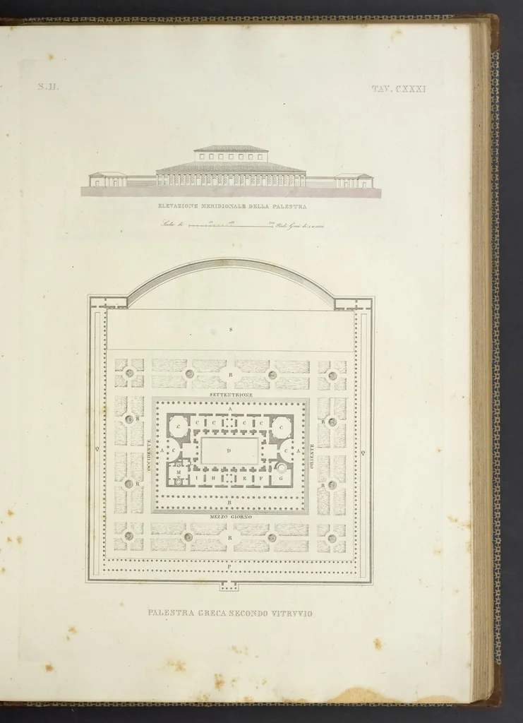 An illustration from L'architettura antica descritta e dimostrata coi monumenti ... : opera divisa in tre sezioni risguardanti la storia, la teorica, e le pratiche dell' architettura egiziana, greca e romana, 1830, leaf 292