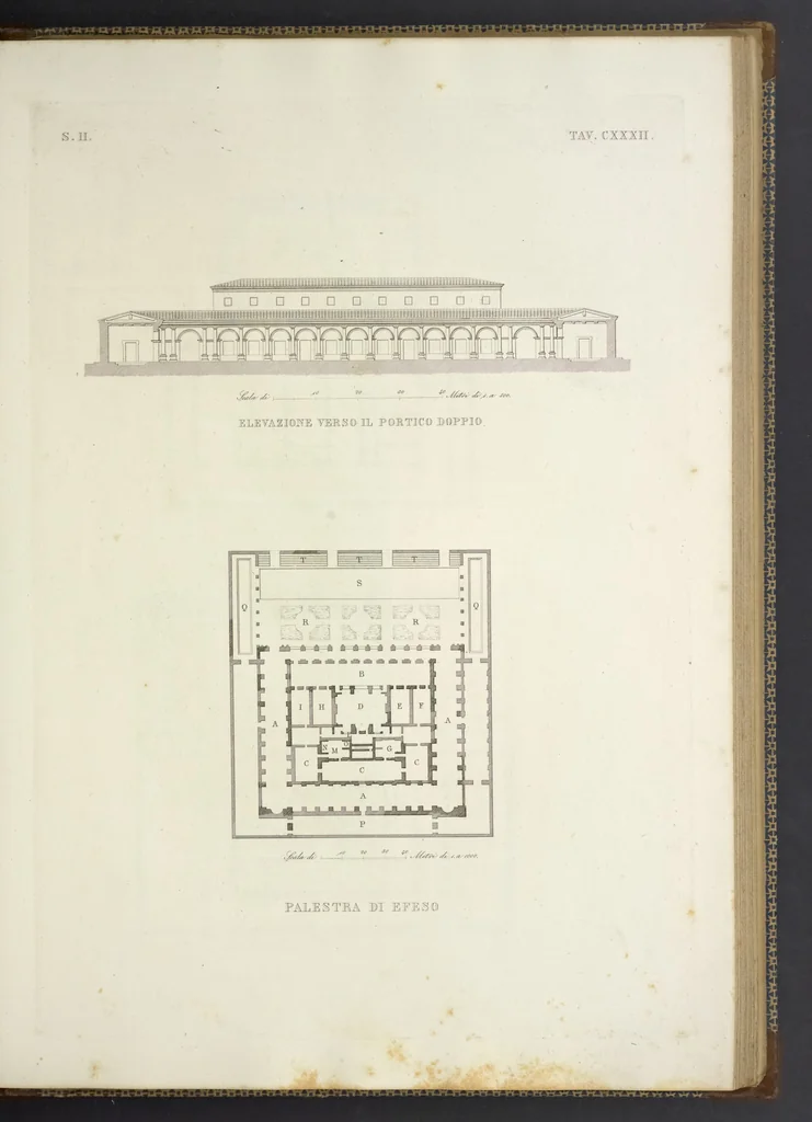 An illustration from L'architettura antica descritta e dimostrata coi monumenti ... : opera divisa in tre sezioni risguardanti la storia, la teorica, e le pratiche dell' architettura egiziana, greca e romana, 1830, leaf 294