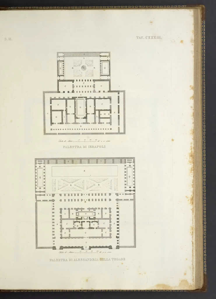 An illustration from L'architettura antica descritta e dimostrata coi monumenti ... : opera divisa in tre sezioni risguardanti la storia, la teorica, e le pratiche dell' architettura egiziana, greca e romana, 1830, leaf 296