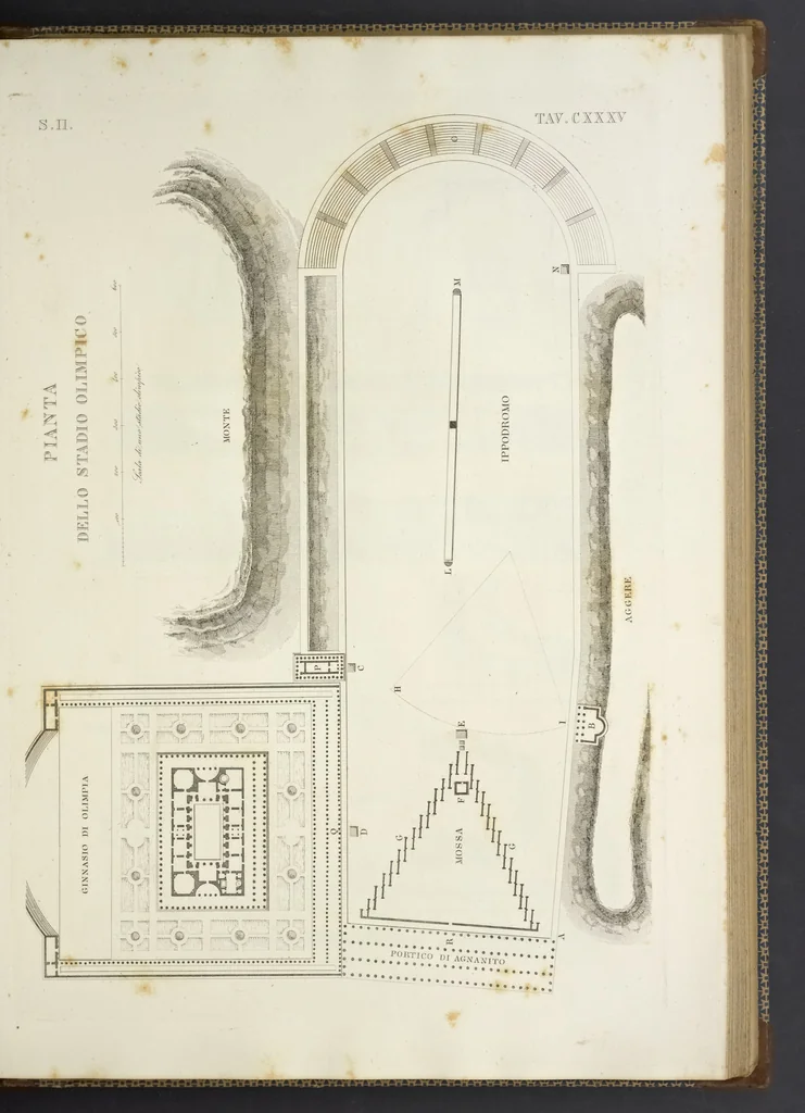 An illustration from L'architettura antica descritta e dimostrata coi monumenti ... : opera divisa in tre sezioni risguardanti la storia, la teorica, e le pratiche dell' architettura egiziana, greca e romana, 1830, leaf 300