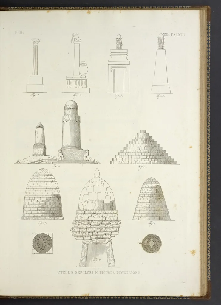 An illustration from L'architettura antica descritta e dimostrata coi monumenti ... : opera divisa in tre sezioni risguardanti la storia, la teorica, e le pratiche dell' architettura egiziana, greca e romana, 1830, leaf 326