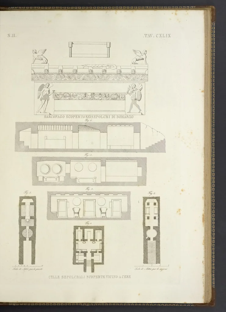 An illustration from L'architettura antica descritta e dimostrata coi monumenti ... : opera divisa in tre sezioni risguardanti la storia, la teorica, e le pratiche dell' architettura egiziana, greca e romana, 1830, leaf 328