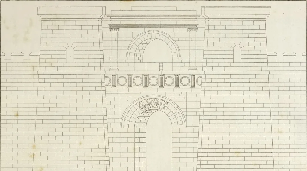An illustration from L'architettura antica descritta e dimostrata coi monumenti ... : opera divisa in tre sezioni risguardanti la storia, la teorica, e le pratiche dell' architettura egiziana, greca e romana, 1830, leaf 34