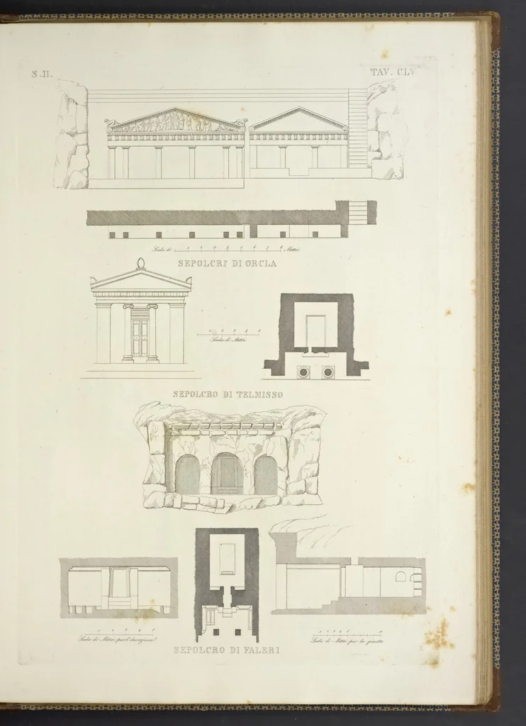 An illustration from L'architettura antica descritta e dimostrata coi monumenti ... : opera divisa in tre sezioni risguardanti la storia, la teorica, e le pratiche dell' architettura egiziana, greca e romana, 1830, leaf 342