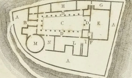 An illustration from L'architettura antica descritta e dimostrata coi monumenti ... : opera divisa in tre sezioni risguardanti la storia, la teorica, e le pratiche dell' architettura egiziana, greca e romana, 1830, leaf 354