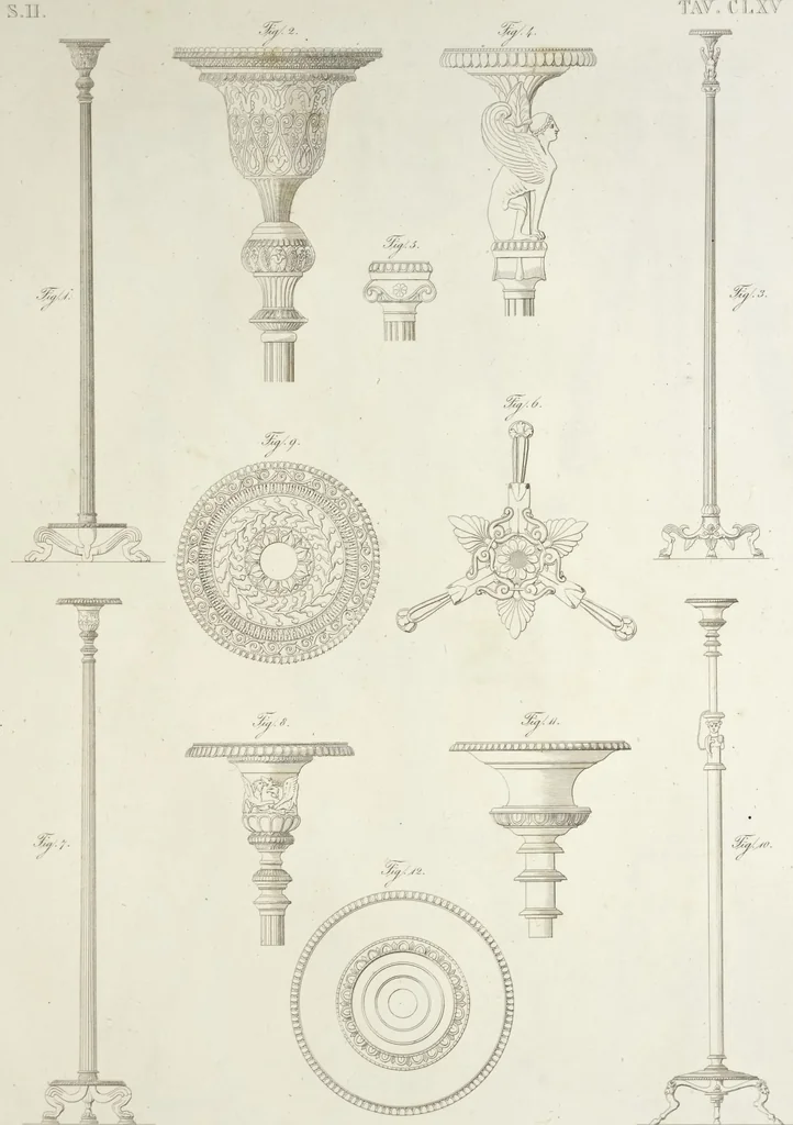 An illustration from L'architettura antica descritta e dimostrata coi monumenti ... : opera divisa in tre sezioni risguardanti la storia, la teorica, e le pratiche dell' architettura egiziana, greca e romana, 1830, leaf 364