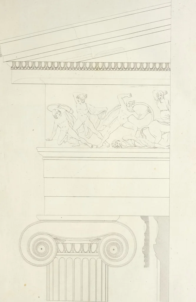 An illustration from L'architettura antica descritta e dimostrata coi monumenti ... : opera divisa in tre sezioni risguardanti la storia, la teorica, e le pratiche dell' architettura egiziana, greca e romana, 1830, leaf 40