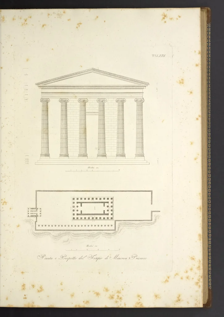 An illustration from L'architettura antica descritta e dimostrata coi monumenti ... : opera divisa in tre sezioni risguardanti la storia, la teorica, e le pratiche dell' architettura egiziana, greca e romana, 1830, leaf 76