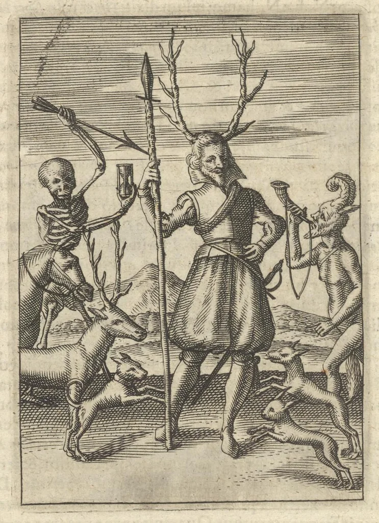 An illustration from Viridarium hieroglyphico-morale : in quo virtutes et vitia atqve mores huius aevi secundum tres ordines hierarchicos -- ecclesiasticum, politicum, oeconomicum ... explicantur : & non tantum dictis & exemplis historiarum veterum ac recentium, ex sacris scripturis, sanctis patribus, seu dd. Ecclesiae, poetis, philosophis, historicis cum christianorum tum gentilium, sed etiam artificiosissimis eiconibus hieroglyphicis illustrantur ..., 1619, leaf 105