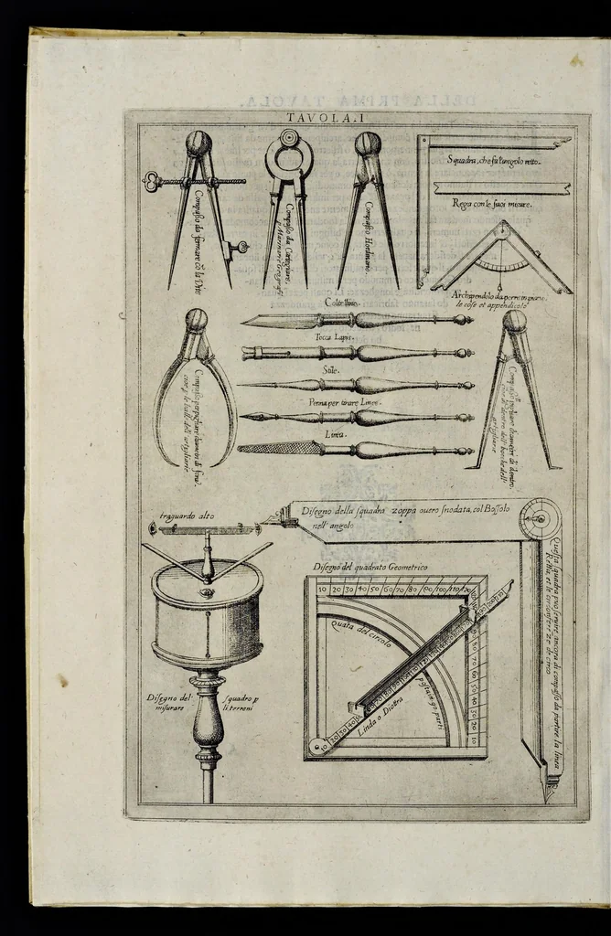 An illustration from La geometria prattica di Gio. Pomodoro venetiano, 1624, leaf 9