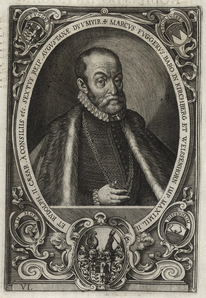 An illustration from Imp. Caes. Caroli V. S.A. decreto et auspicijs inclytae Reip. Augustanae Vincelic. ab anno P.C.N. MDXLVIII praefecti IIviri [duumviri], a Luca Kiliano ciue Augustano chalcographicis formis expressi MDCXXIV, 1624, leaf 22