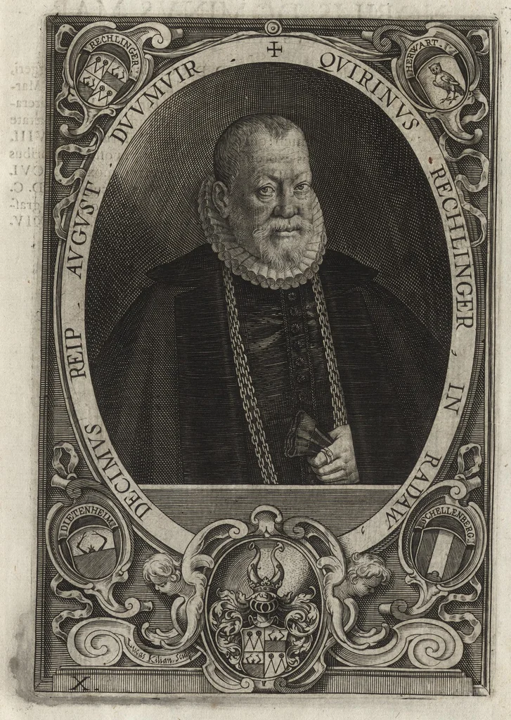An illustration from Imp. Caes. Caroli V. S.A. decreto et auspicijs inclytae Reip. Augustanae Vincelic. ab anno P.C.N. MDXLVIII praefecti IIviri [duumviri], a Luca Kiliano ciue Augustano chalcographicis formis expressi MDCXXIV, 1624, leaf 30
