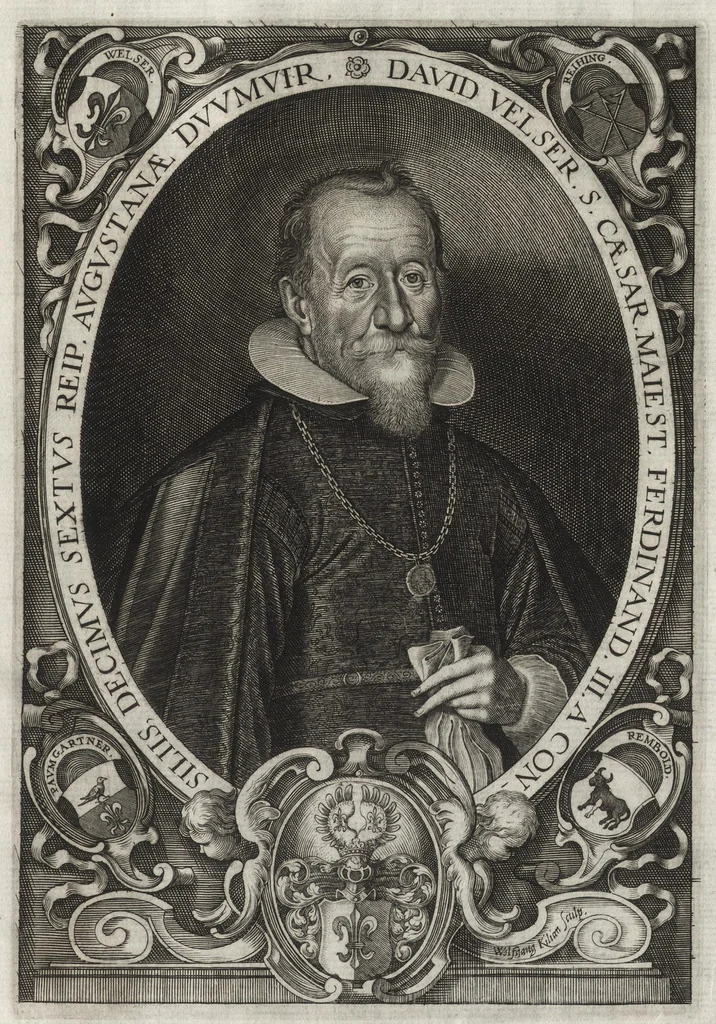 An illustration from Imp. Caes. Caroli V. S.A. decreto et auspicijs inclytae Reip. Augustanae Vincelic. ab anno P.C.N. MDXLVIII praefecti IIviri [duumviri], a Luca Kiliano ciue Augustano chalcographicis formis expressi MDCXXIV, 1624, leaf 42
