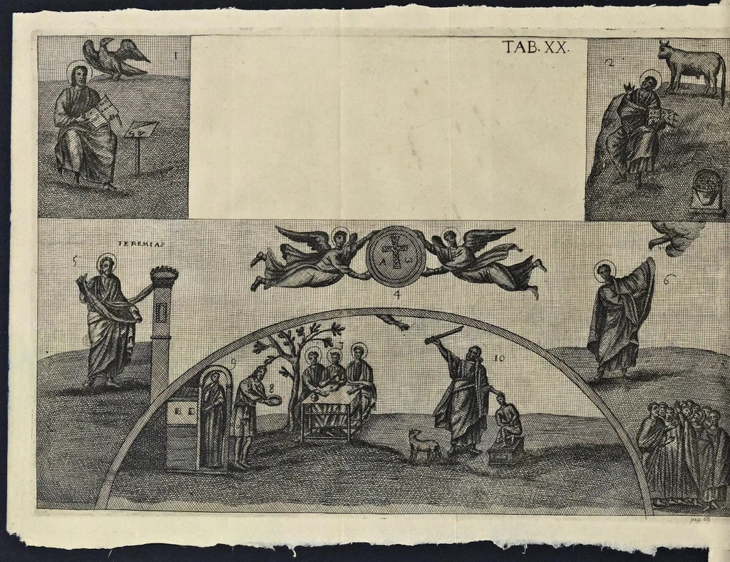 An illustration from Vetera monimenta : in quibus praecipuè musiva opera sacarum profanarumque aedium structura, ac nonnulli antiqui ritus, dissertatiobus, iconibusque illustrantur, 1690, leaf 131