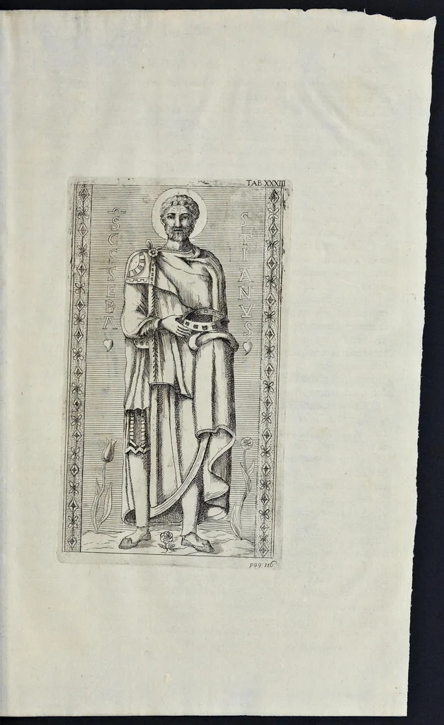 An illustration from Vetera monimenta : in quibus praecipuè musiva opera sacarum profanarumque aedium structura, ac nonnulli antiqui ritus, dissertatiobus, iconibusque illustrantur, 1690, leaf 210