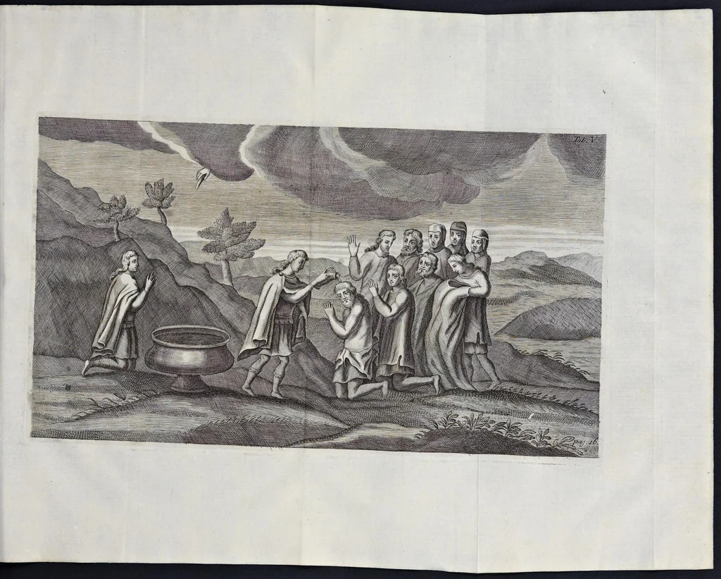 An illustration from Vetera monimenta : in quibus praecipuè musiva opera sacarum profanarumque aedium structura, ac nonnulli antiqui ritus, dissertatiobus, iconibusque illustrantur, 1690, leaf 48