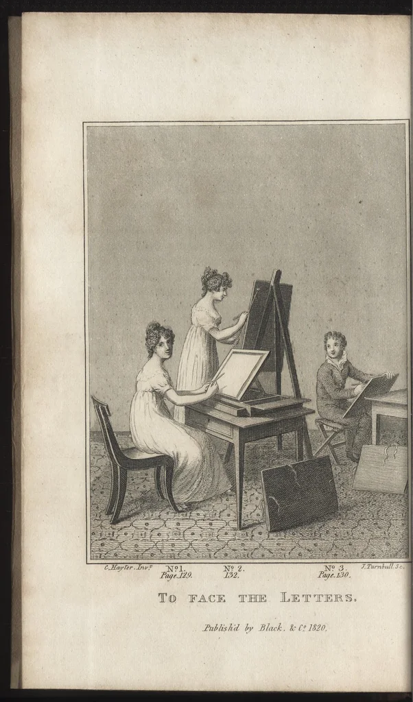 An illustration from An introduction to perspective, drawing, and painting in a series of pleasing and familiar dialogues between the author's children : illustrated by appropriate plates and diagrams, and a sufficiency of practical geometry, and a compendium of genuine instruction ..., 1820, leaf 179
