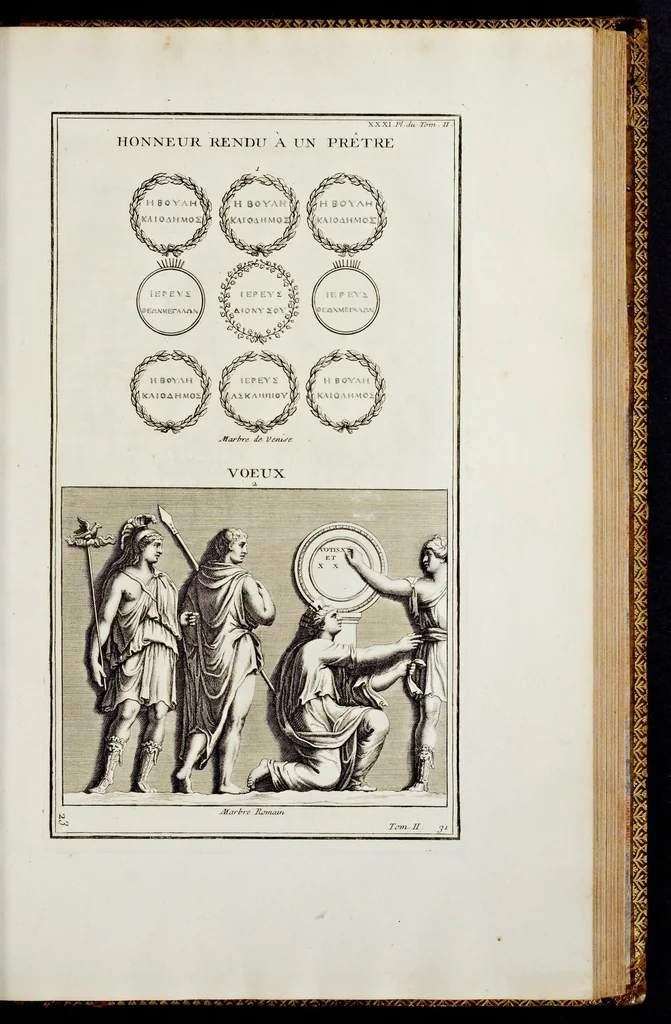 An illustration from Supplément au livre de l'antiquitée expliquée et représentée en figures, 1757, leaf 220