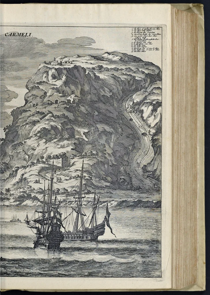 An illustration from Naukeurige beschryving van gantsch Syrie, en Palestyn of Heilige Lant... Verrijkt met lantkaerten en afbeeldingen... in koper gesneden, 1677, leaf 100