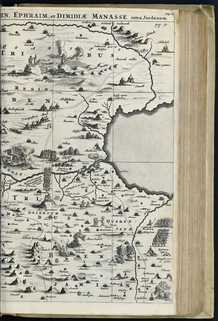 An illustration from Naukeurige beschryving van gantsch Syrie, en Palestyn of Heilige Lant... Verrijkt met lantkaerten en afbeeldingen... in koper gesneden, 1677, leaf 352