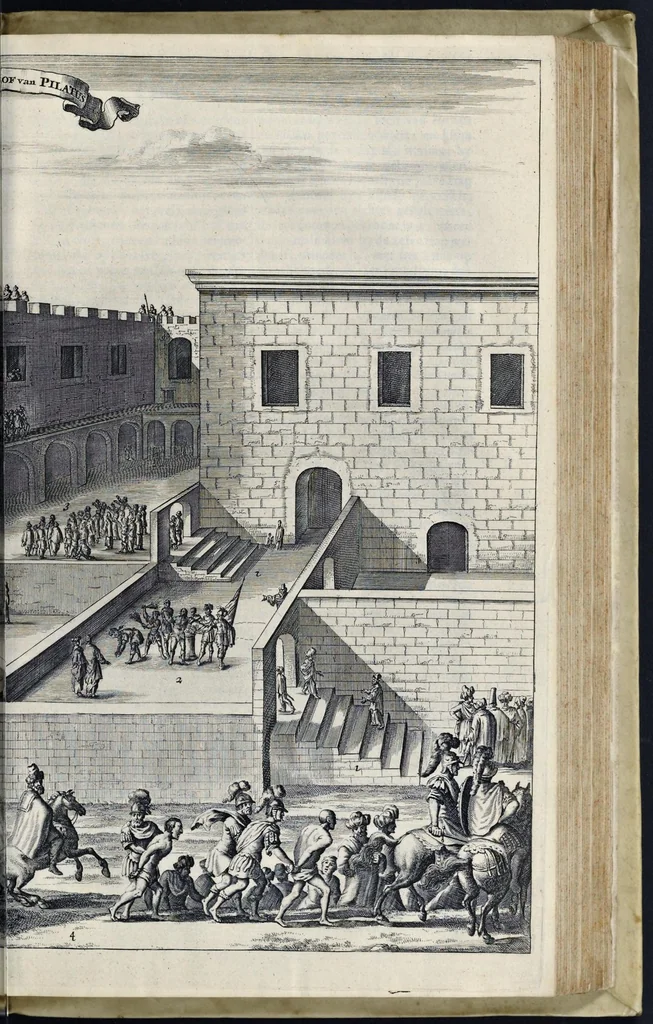An illustration from Naukeurige beschryving van gantsch Syrie, en Palestyn of Heilige Lant... Verrijkt met lantkaerten en afbeeldingen... in koper gesneden, 1677, leaf 742
