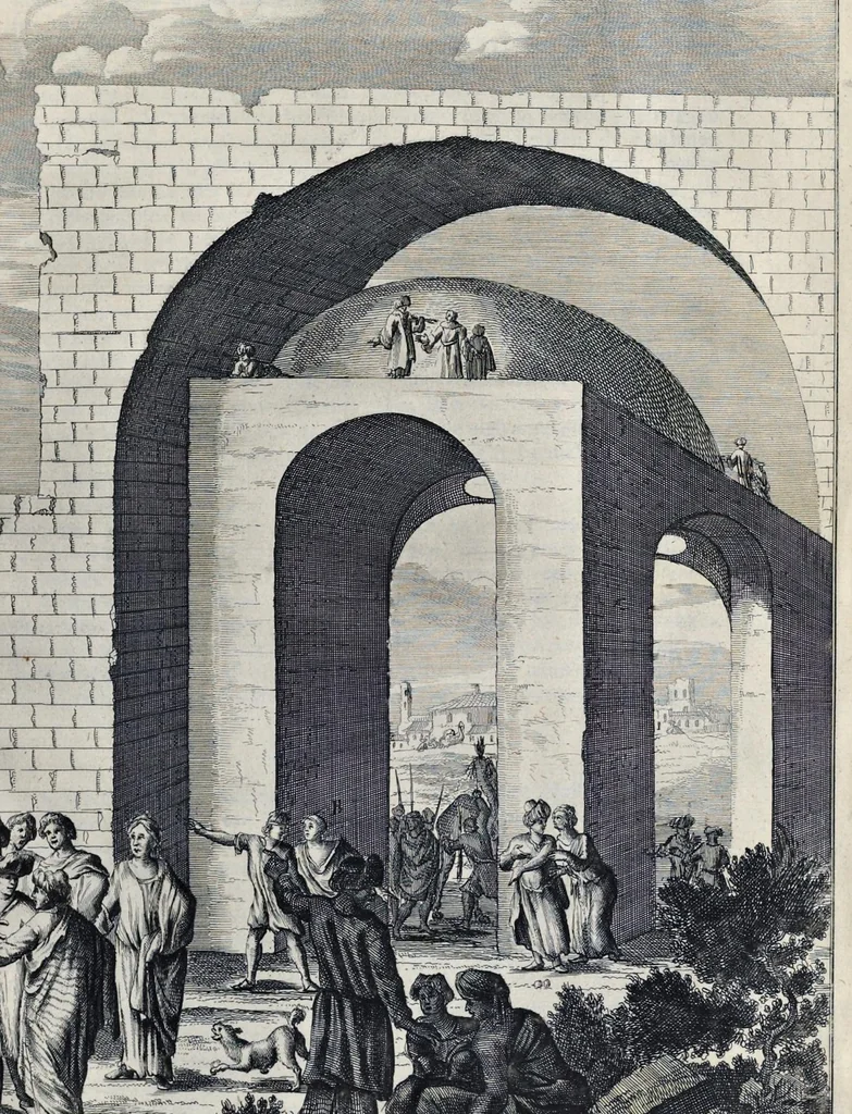An illustration from Naukeurige beschryving van gantsch Syrie, en Palestyn of Heilige Lant... Verrijkt met lantkaerten en afbeeldingen... in koper gesneden, 1677, leaf 750