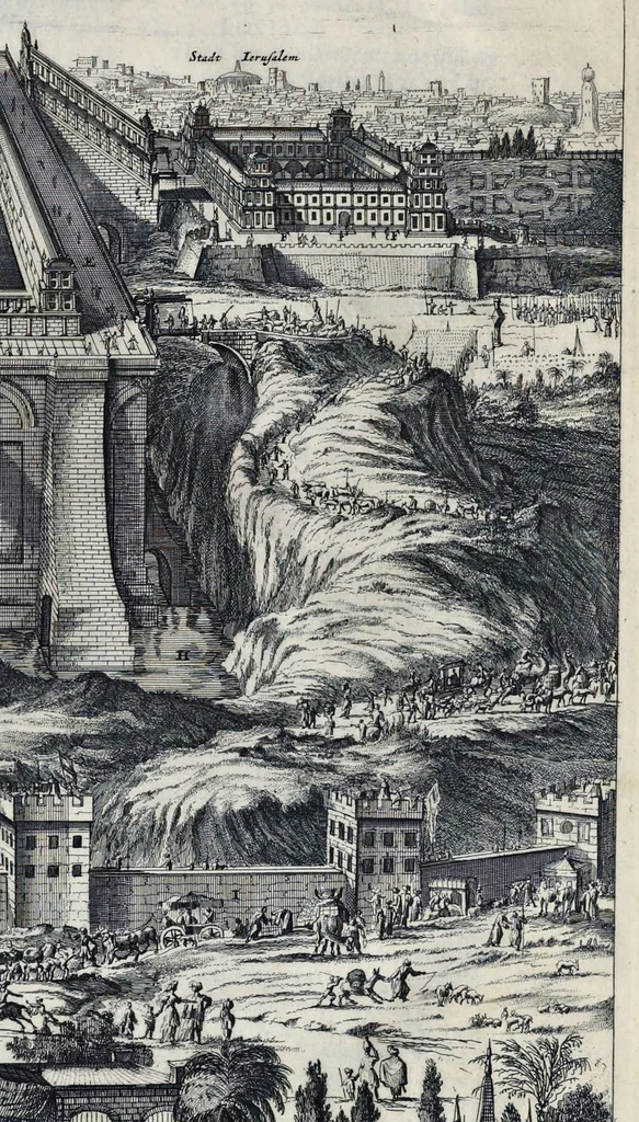 An illustration from Naukeurige beschryving van gantsch Syrie, en Palestyn of Heilige Lant... Verrijkt met lantkaerten en afbeeldingen... in koper gesneden, 1677, leaf 828