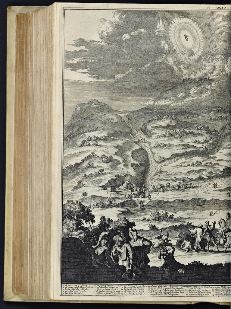 An illustration from Naukeurige beschryving van gantsch Syrie, en Palestyn of Heilige Lant... Verrijkt met lantkaerten en afbeeldingen... in koper gesneden, 1677, leaf 949