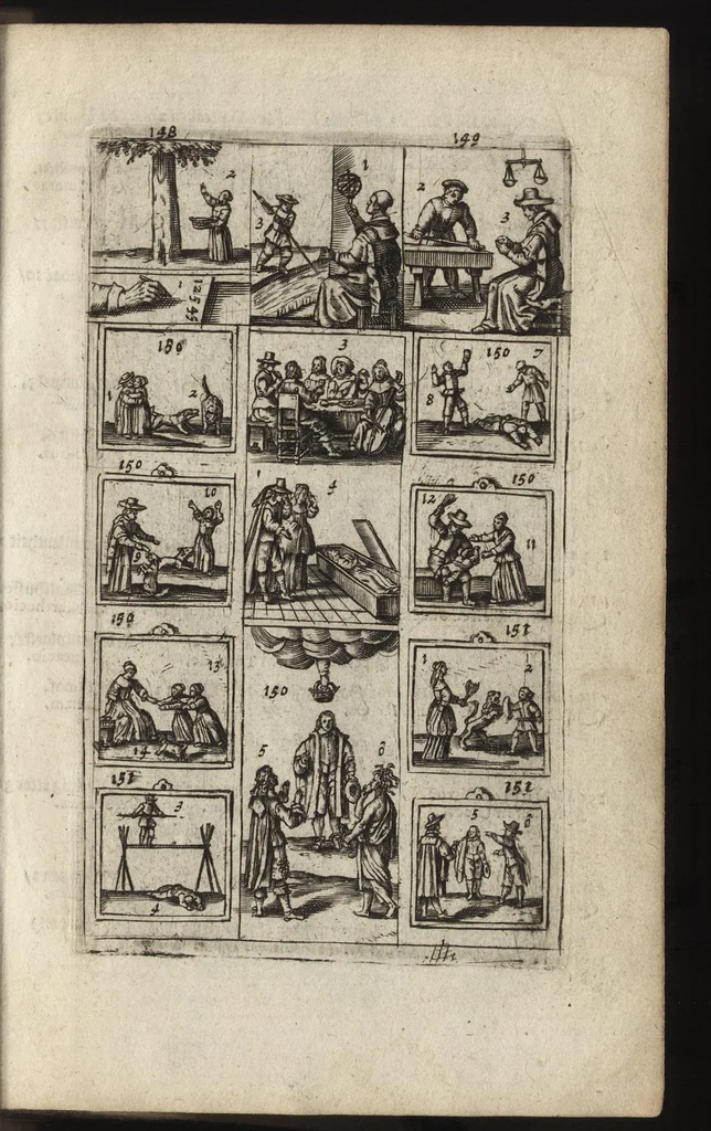 An illustration from Eerste deel der school-geleertheyd, genoemt Het portael : inhoudende de grondtveste der dingen, en onser wijsheyd omtrent de dingen, als mede der latijnschen tael met de moeder-tael ... = Joh. Amos ComenI prima pars Scholasticae eruditionis, dicta vestibulum : continens fundamenta rerum, & nostrae sapientiae circa res, ut & latinae linguae cum vernacula, 1658, leaf 54