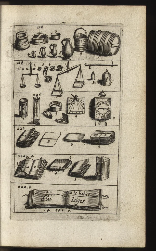 An illustration from Eerste deel der school-geleertheyd, genoemt Het portael : inhoudende de grondtveste der dingen, en onser wijsheyd omtrent de dingen, als mede der latijnschen tael met de moeder-tael ... = Joh. Amos ComenI prima pars Scholasticae eruditionis, dicta vestibulum : continens fundamenta rerum, & nostrae sapientiae circa res, ut & latinae linguae cum vernacula, 1658, leaf 78