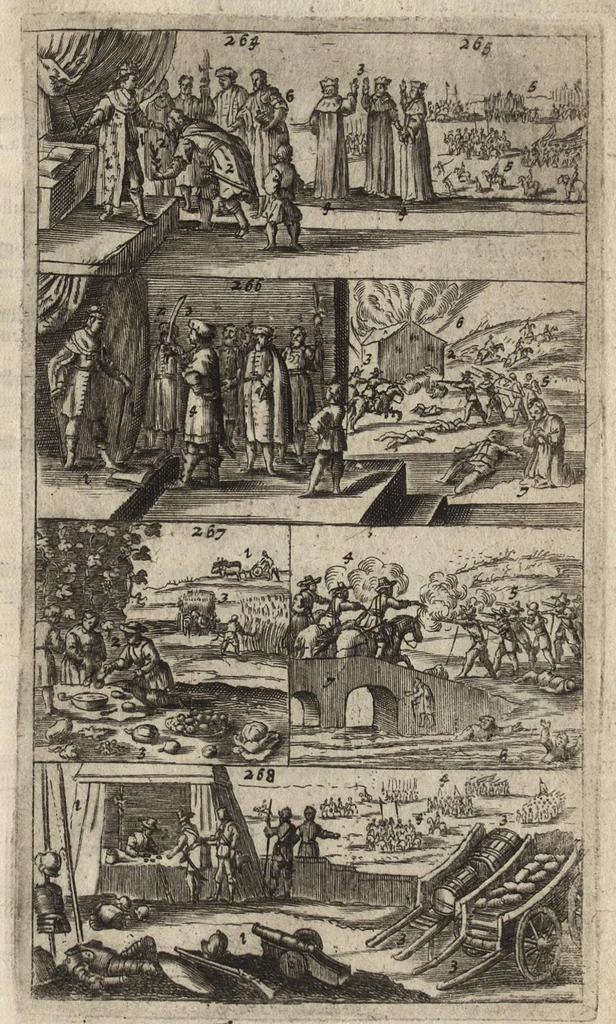 An illustration from Eerste deel der school-geleertheyd, genoemt Het portael : inhoudende de grondtveste der dingen, en onser wijsheyd omtrent de dingen, als mede der latijnschen tael met de moeder-tael ... = Joh. Amos ComenI prima pars Scholasticae eruditionis, dicta vestibulum : continens fundamenta rerum, & nostrae sapientiae circa res, ut & latinae linguae cum vernacula, 1658, leaf 92