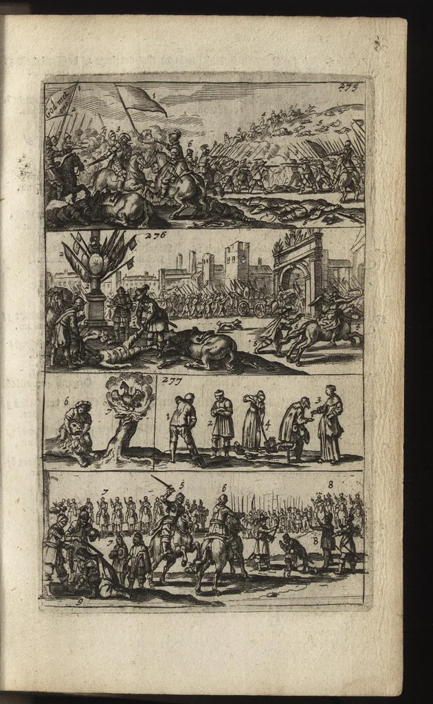 An illustration from Eerste deel der school-geleertheyd, genoemt Het portael : inhoudende de grondtveste der dingen, en onser wijsheyd omtrent de dingen, als mede der latijnschen tael met de moeder-tael ... = Joh. Amos ComenI prima pars Scholasticae eruditionis, dicta vestibulum : continens fundamenta rerum, & nostrae sapientiae circa res, ut & latinae linguae cum vernacula, 1658, leaf 96