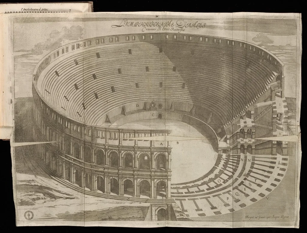 An illustration from Description des arenes ou l'amphitheatre d'Arles, 1665, leaf 20