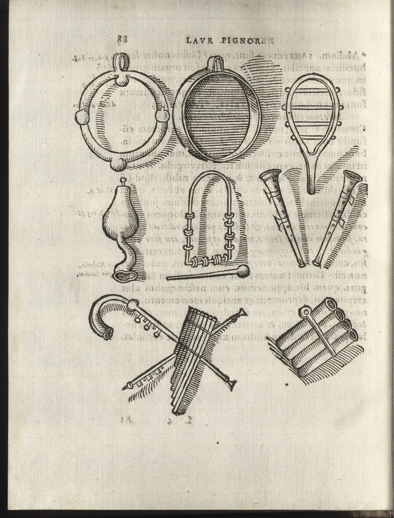 An illustration from Laurentii Pignorii Patauini De seruis, et eorum apud veteres ministerijs, commentarius : in quo familia, tum urbana, tum rustica, ordine producitur & illustratur, 1656, leaf 107