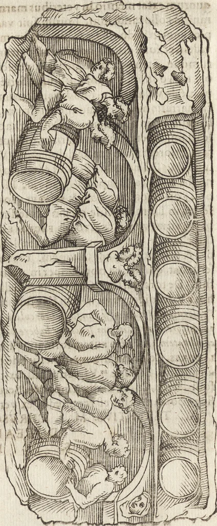 An illustration from Laurentii Pignorii Patauini De seruis, et eorum apud veteres ministerijs, commentarius : in quo familia, tum urbana, tum rustica, ordine producitur & illustratur, 1656, leaf 291