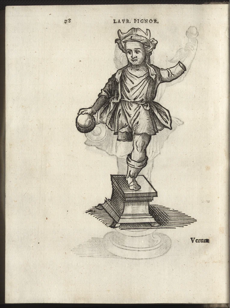 An illustration from Laurentii Pignorii Patauini De seruis, et eorum apud veteres ministerijs, commentarius : in quo familia, tum urbana, tum rustica, ordine producitur & illustratur, 1656, leaf 93