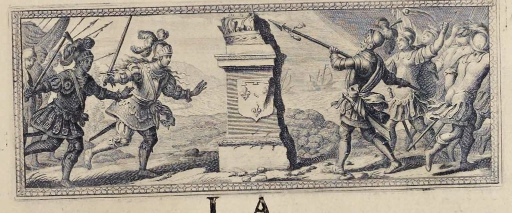 An illustration from La Pucelle, ou, La France deliuree : poëme heroïque, 1656, leaf 458