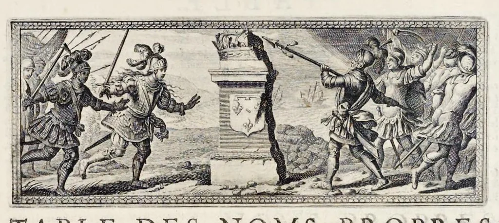 An illustration from La Pucelle, ou, La France deliuree : poëme heroïque, 1656, leaf 580
