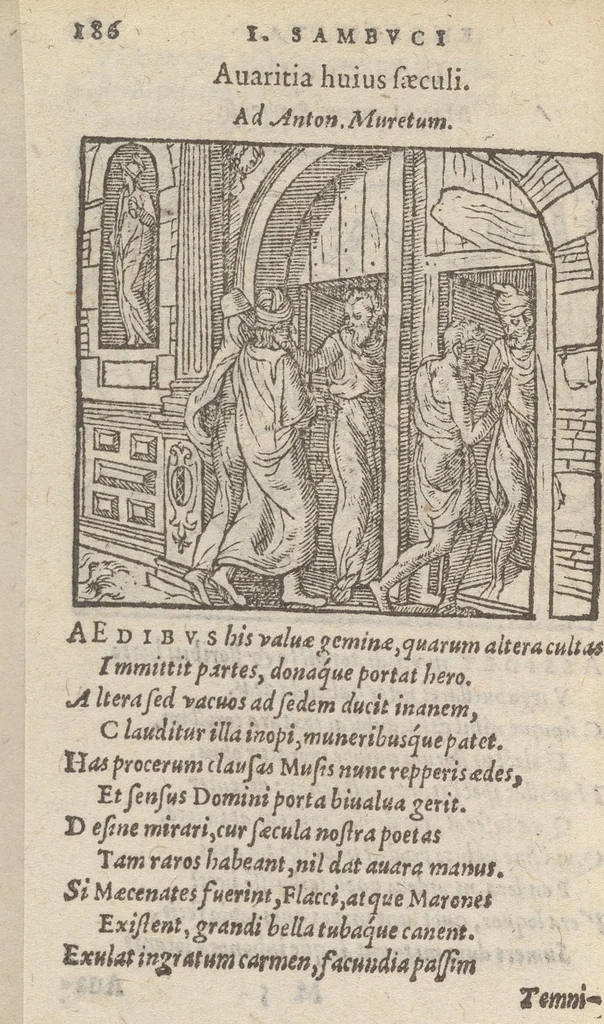 An illustration from Emblemata, et aliqvot nvmmi antiqvi operis, Ioan. Sambvci Tirnaviensis Pannonii, 1576, leaf 189
