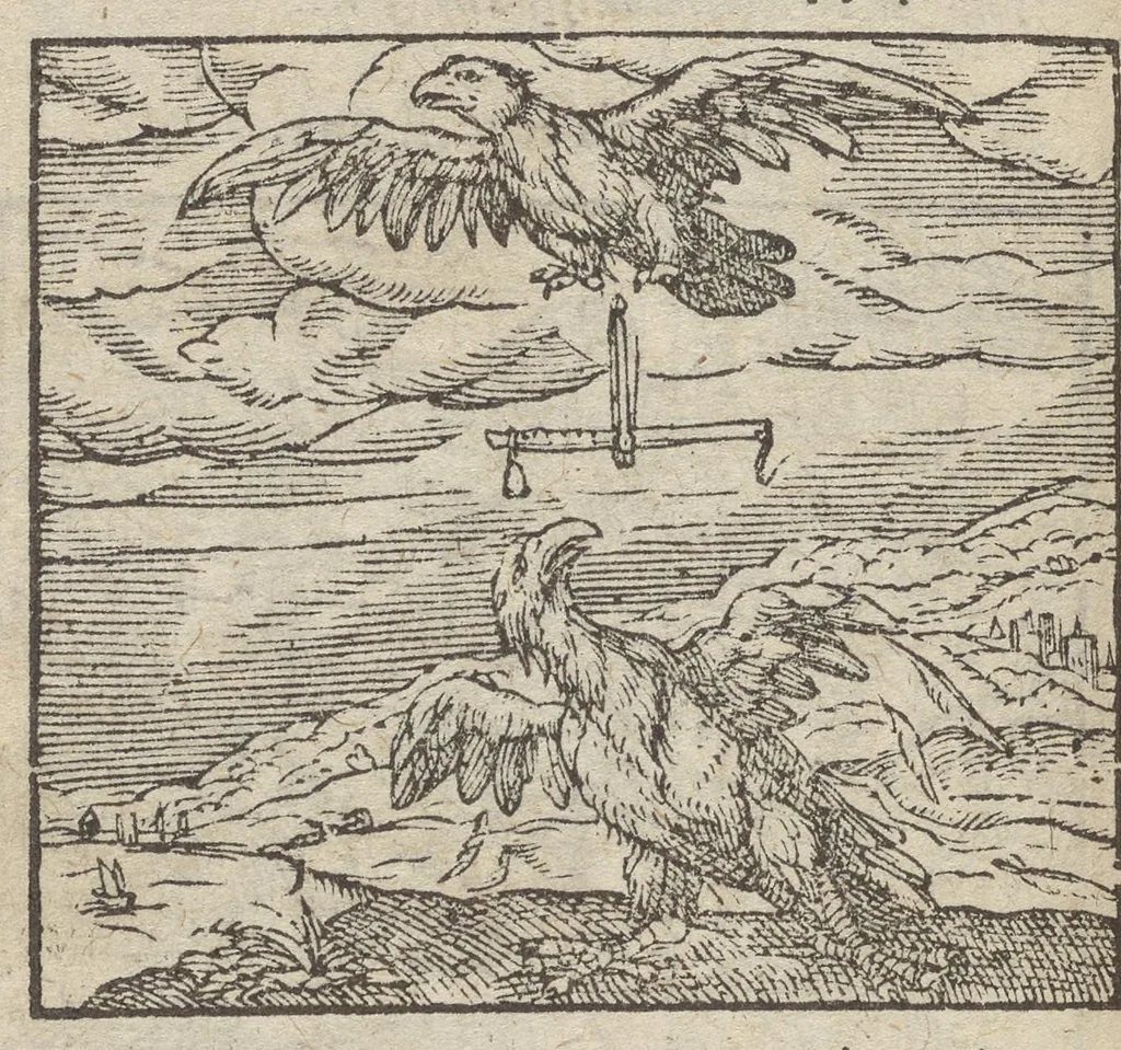 An illustration from Emblemata, et aliqvot nvmmi antiqvi operis, Ioan. Sambvci Tirnaviensis Pannonii, 1576, leaf 39