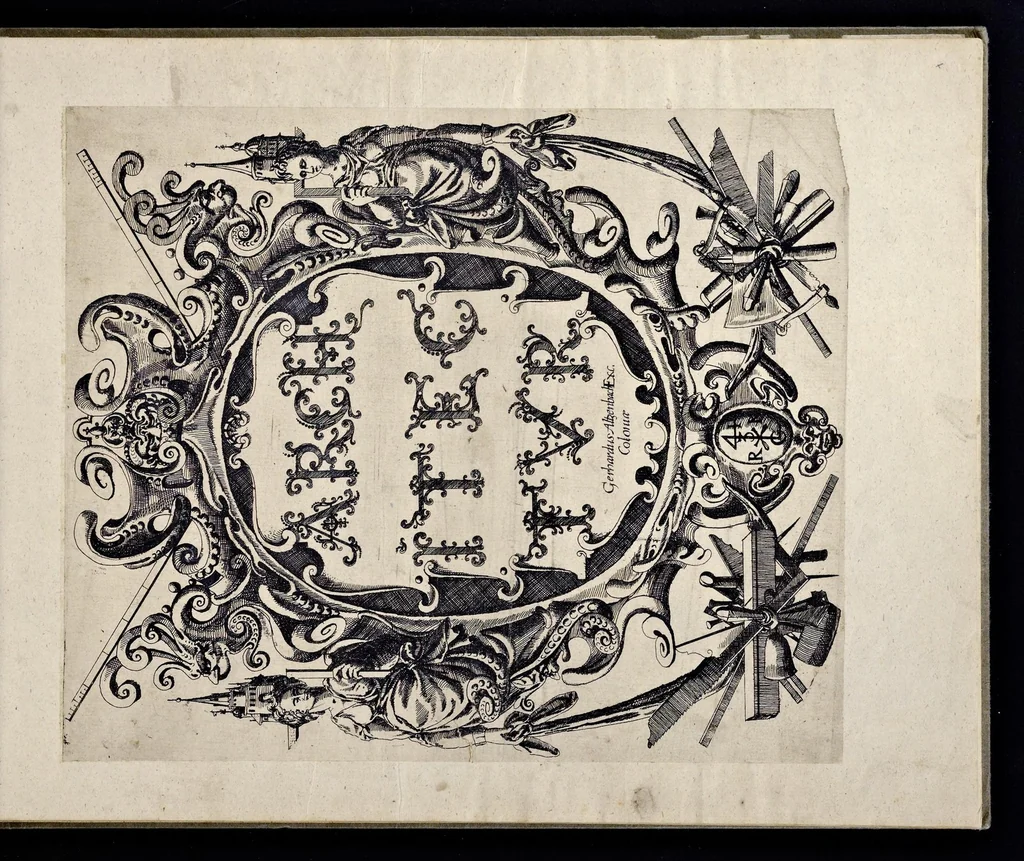 An illustration from Architectur, nach antiquitetischer Lehr vnd geometrischer Ausstheilung, allen kunstreichen Handtwerckeren, Werckmeisteren, Goldtschmieden, Bildthäweren, Schreyneren, Steinmetzeren, Mähleren [et]c. vnd fort allen denen so sich des Circkels vnd Richtscheydts gebrauchen zu Nutz vnd Gefallen ins Kupffer geschnitten vnd an Tag geben, 1659, leaf 4