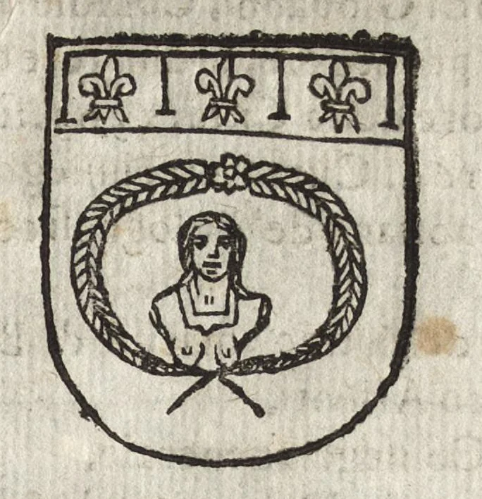 An illustration from Cronologia delle famiglie nobili di Bologna, con le loro insegne, e nel fine i cimieri : centuria prima, con vn breue discorso della medesima città, 1670, leaf 198